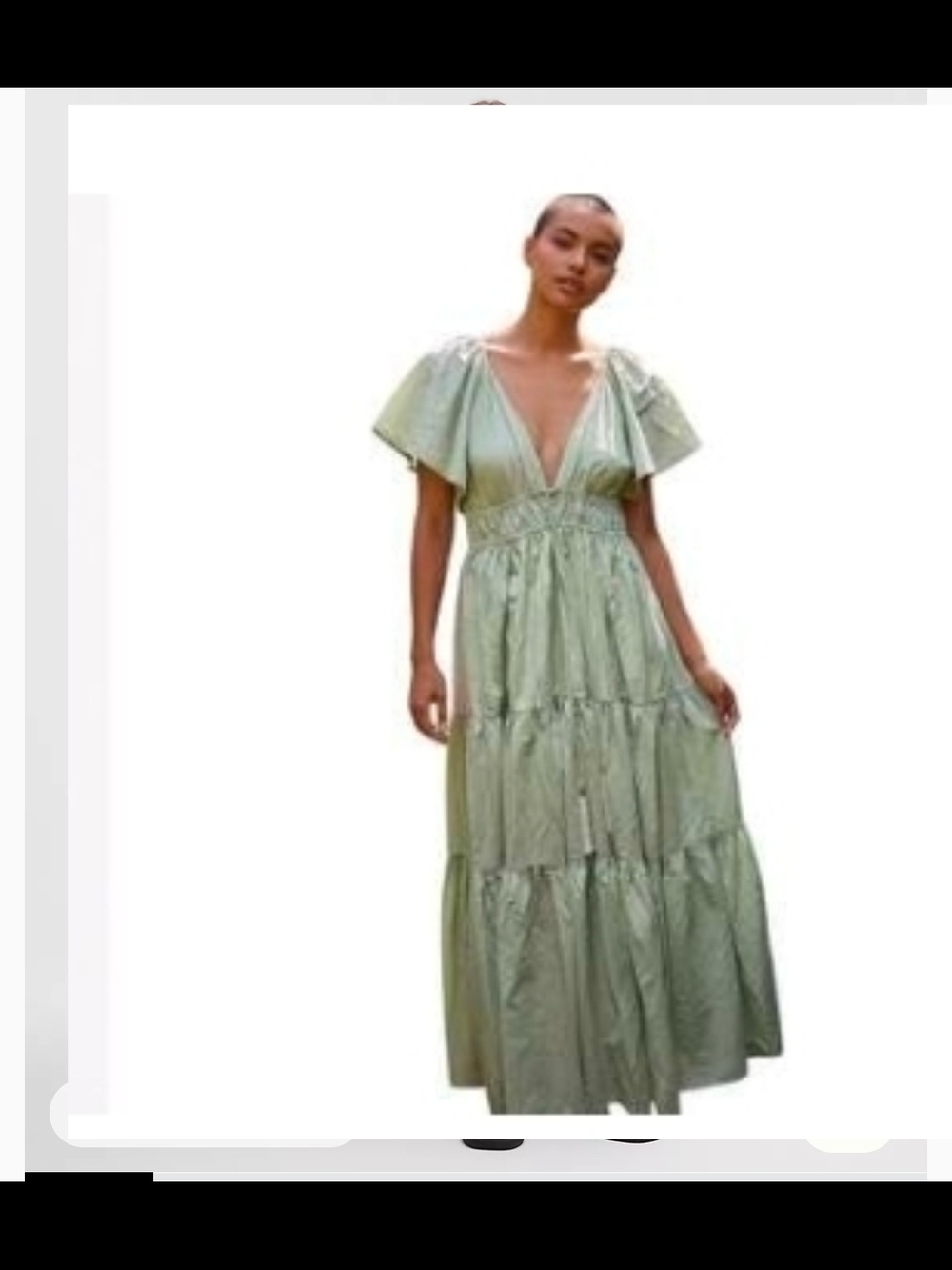 Young Fabulous & Broke Mint Green Tiered Maxi Dress Size M